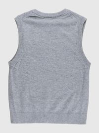 RUND HALSUDSKÆRING STRIK VEST, Medium Grey Melange, highres