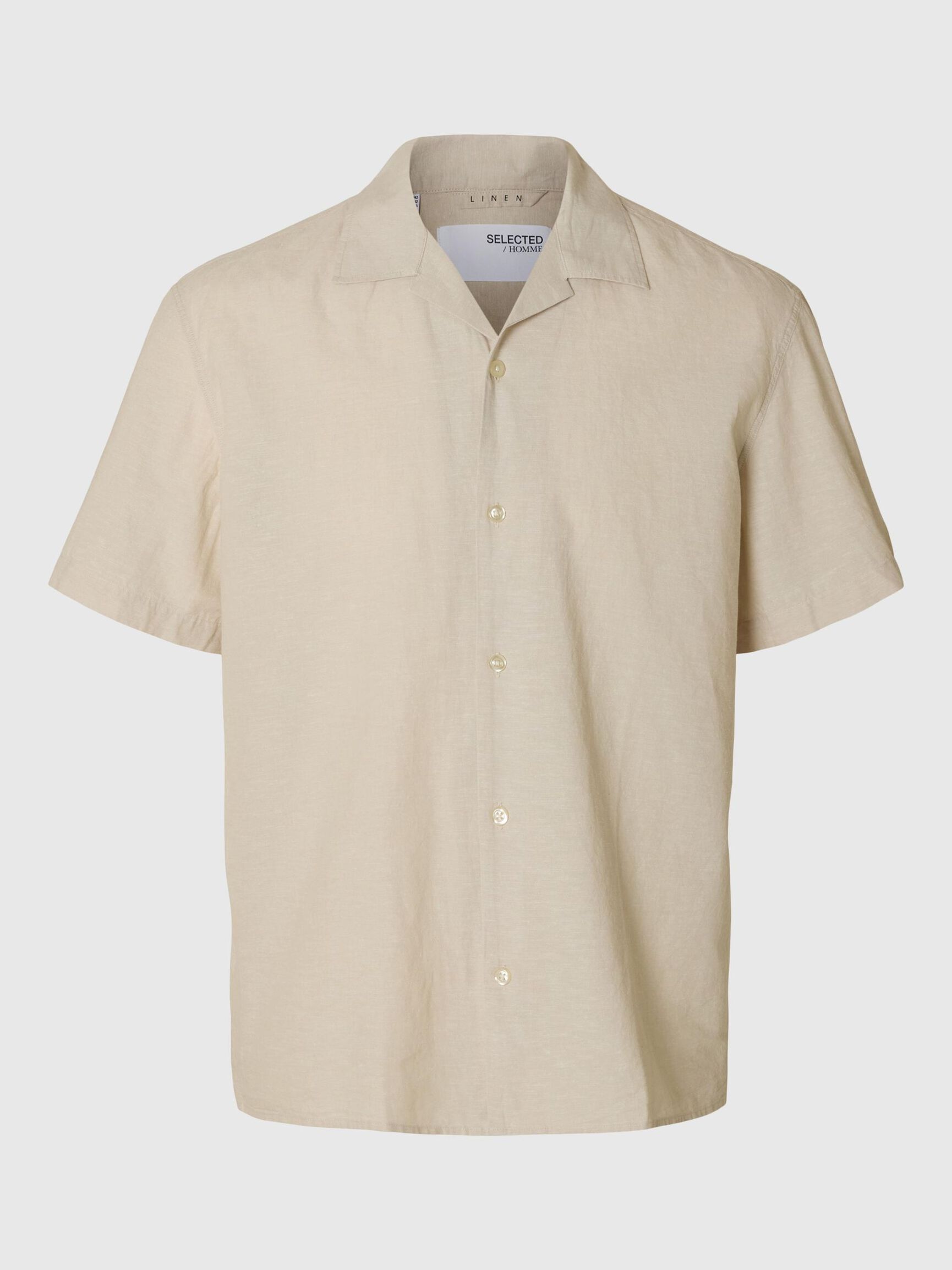 LIN MÉLANGÉ CHEMISE À MANCHES COURTES, Pure Cashmere, highres