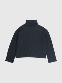 WOOL BLEND ROLL NECK JUMPER, Black, highres