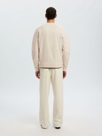 LONG-SLEEVED PULLOVER, Oatmeal, highres