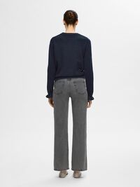 WOLLGEMISCH RÜSCHENÄRMEL PULLOVER, Dark Sapphire, highres