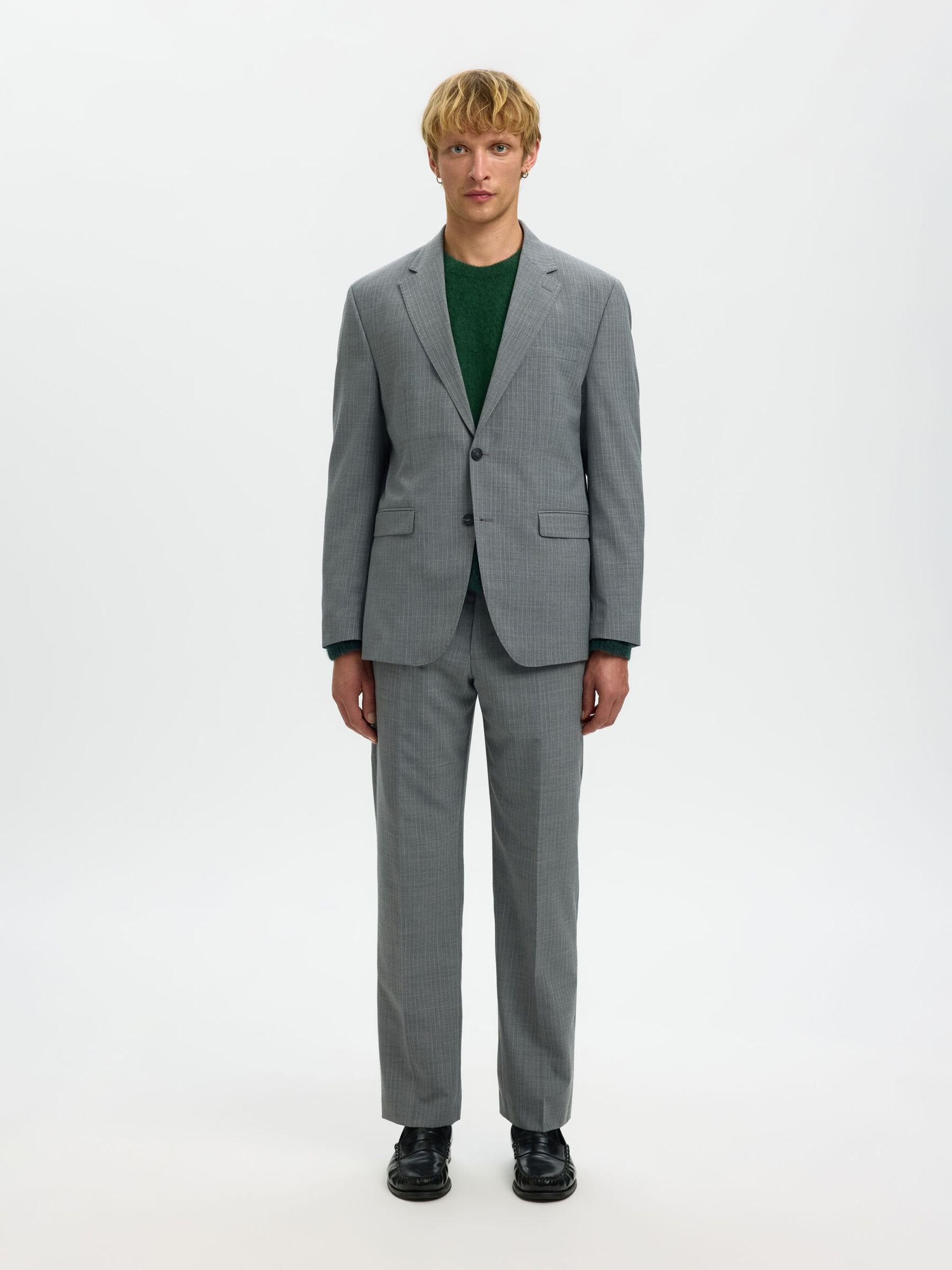 COUPE DÉCONTRACTÉE PULL EN MAILLE, Dark Green, highres