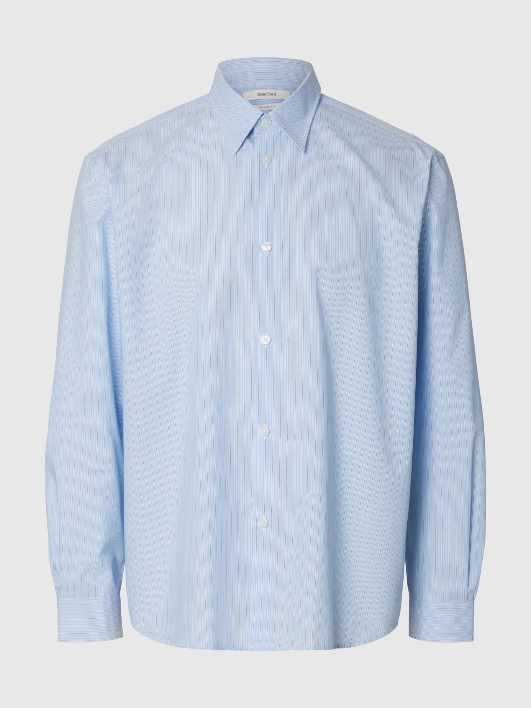 RELAXED FIT LANGARMHEMD, Della Robbia Blue, highres