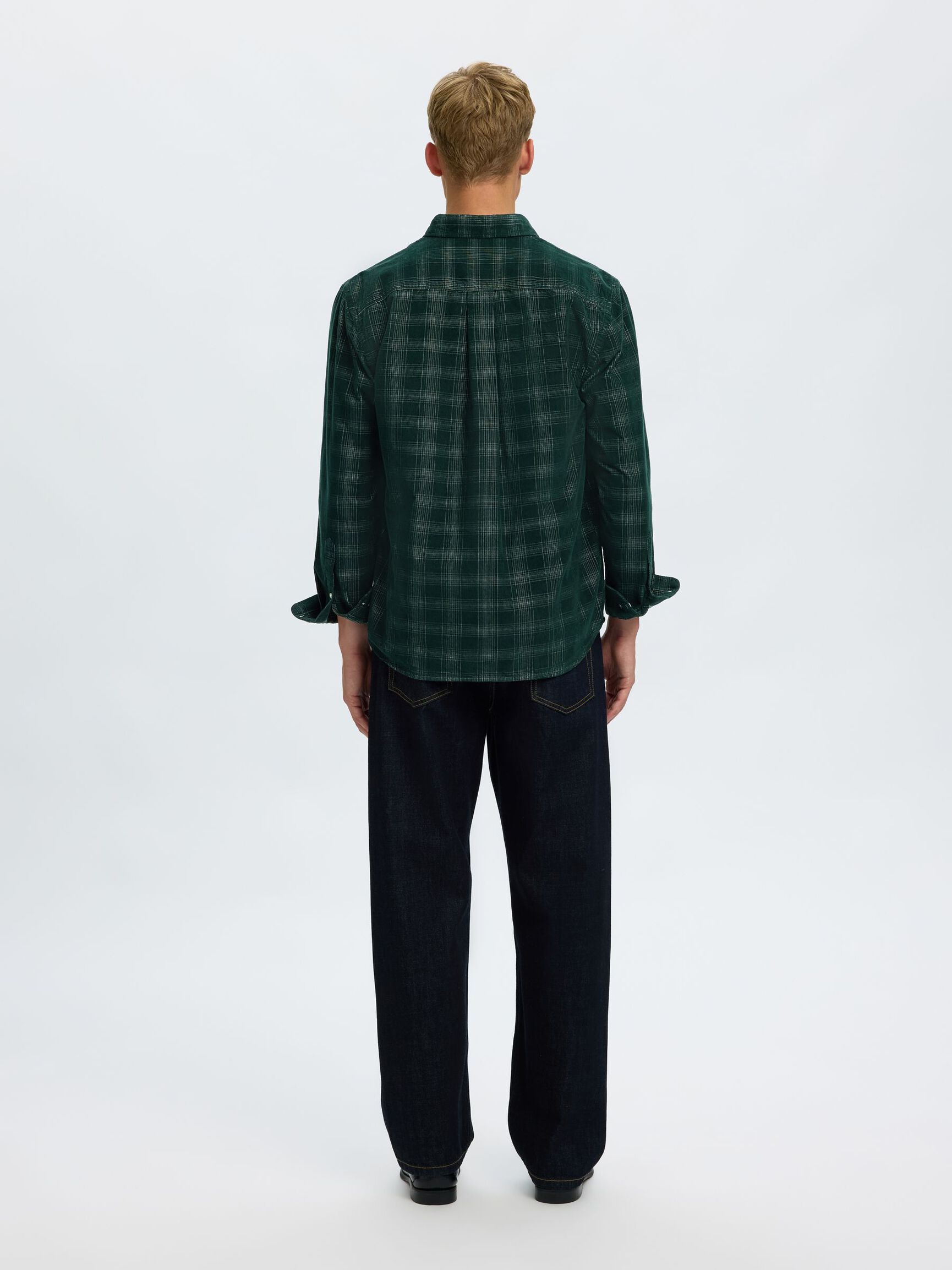 CHECKED CORDUROY SHIRT, Pine Grove, highres