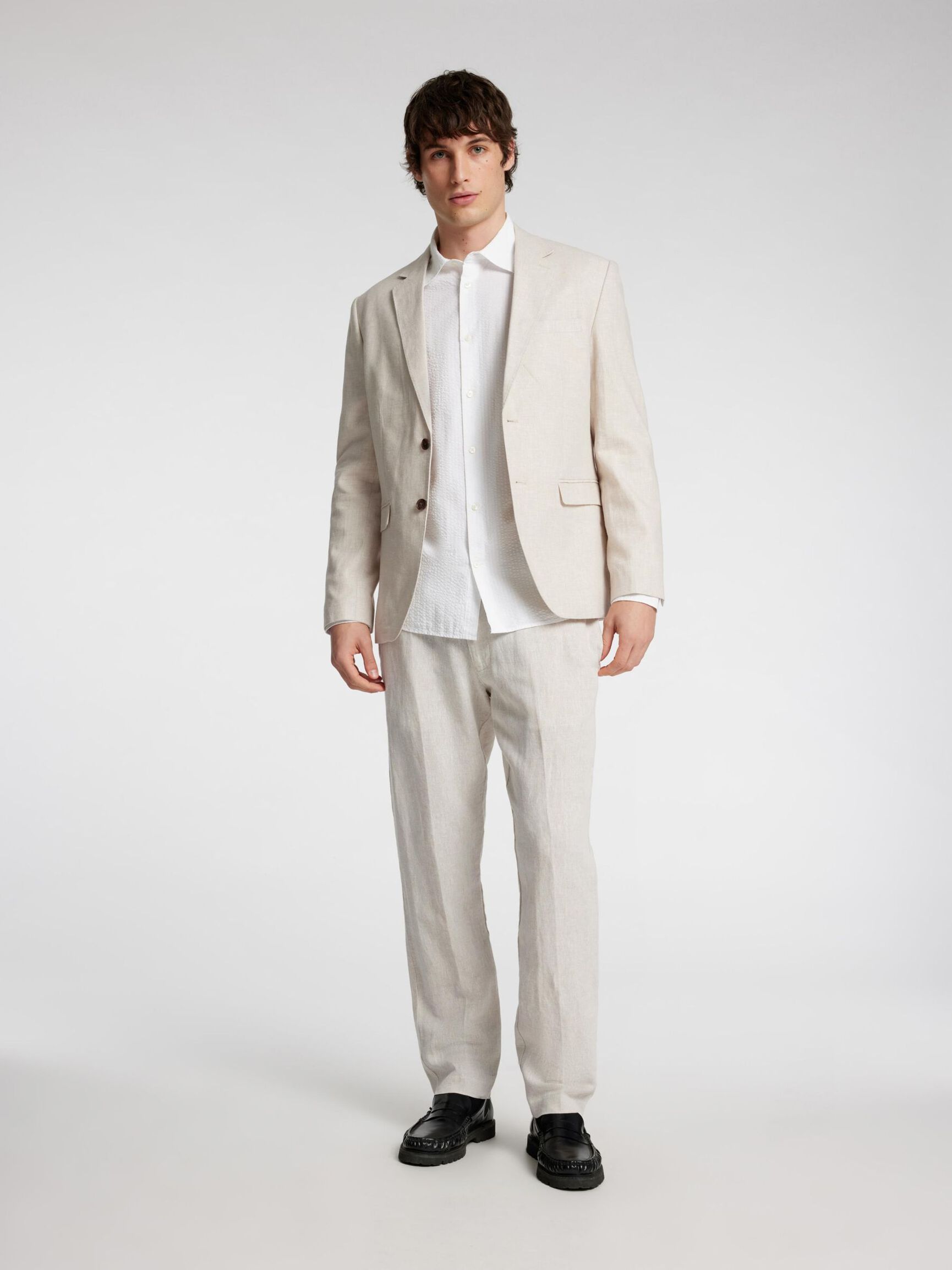 196 STRAIGHT FIT BUKSE I LINBLANDING, Pure Cashmere, highres