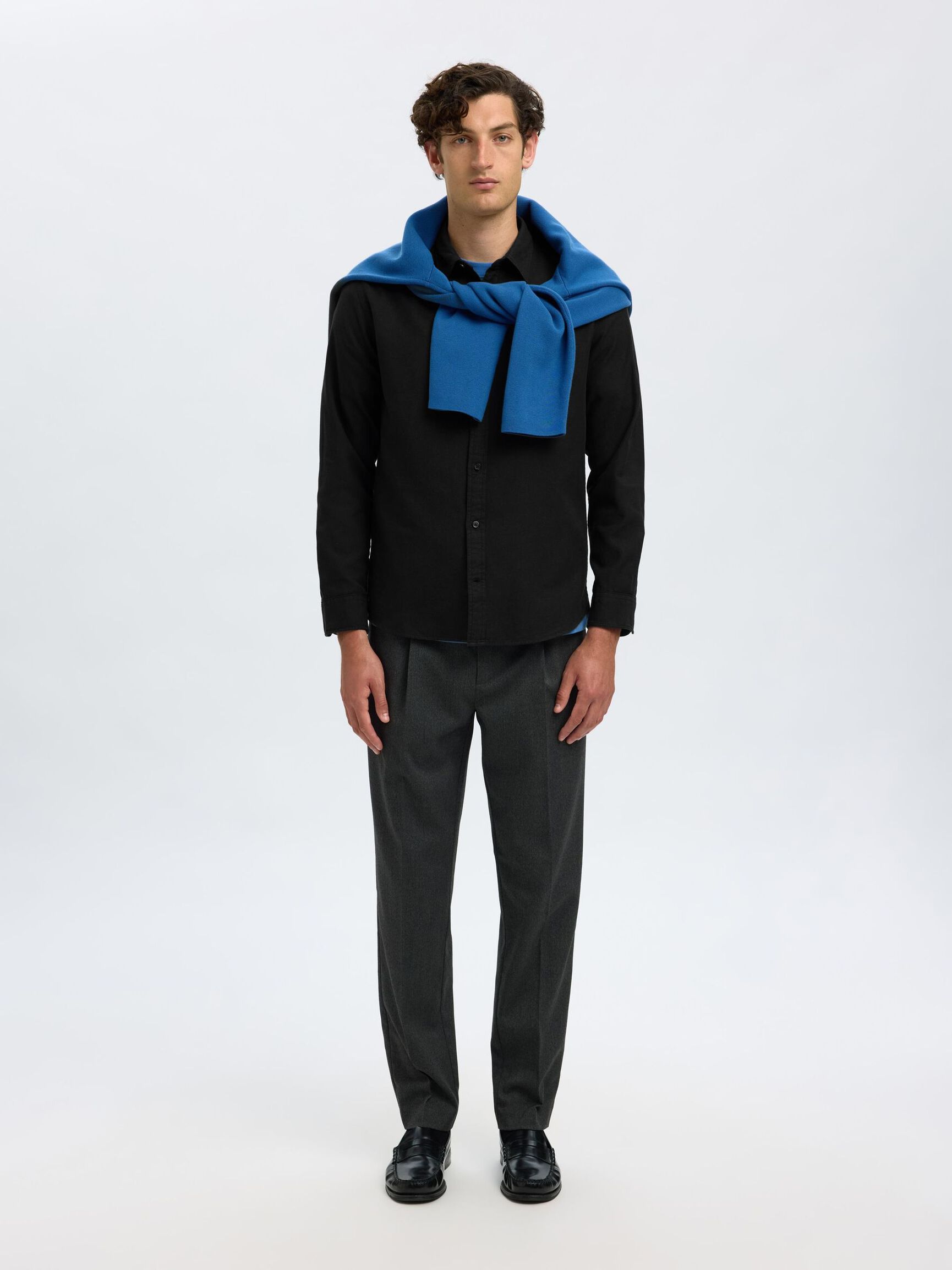 REGULAR FIT OVERHEMD, Black, highres