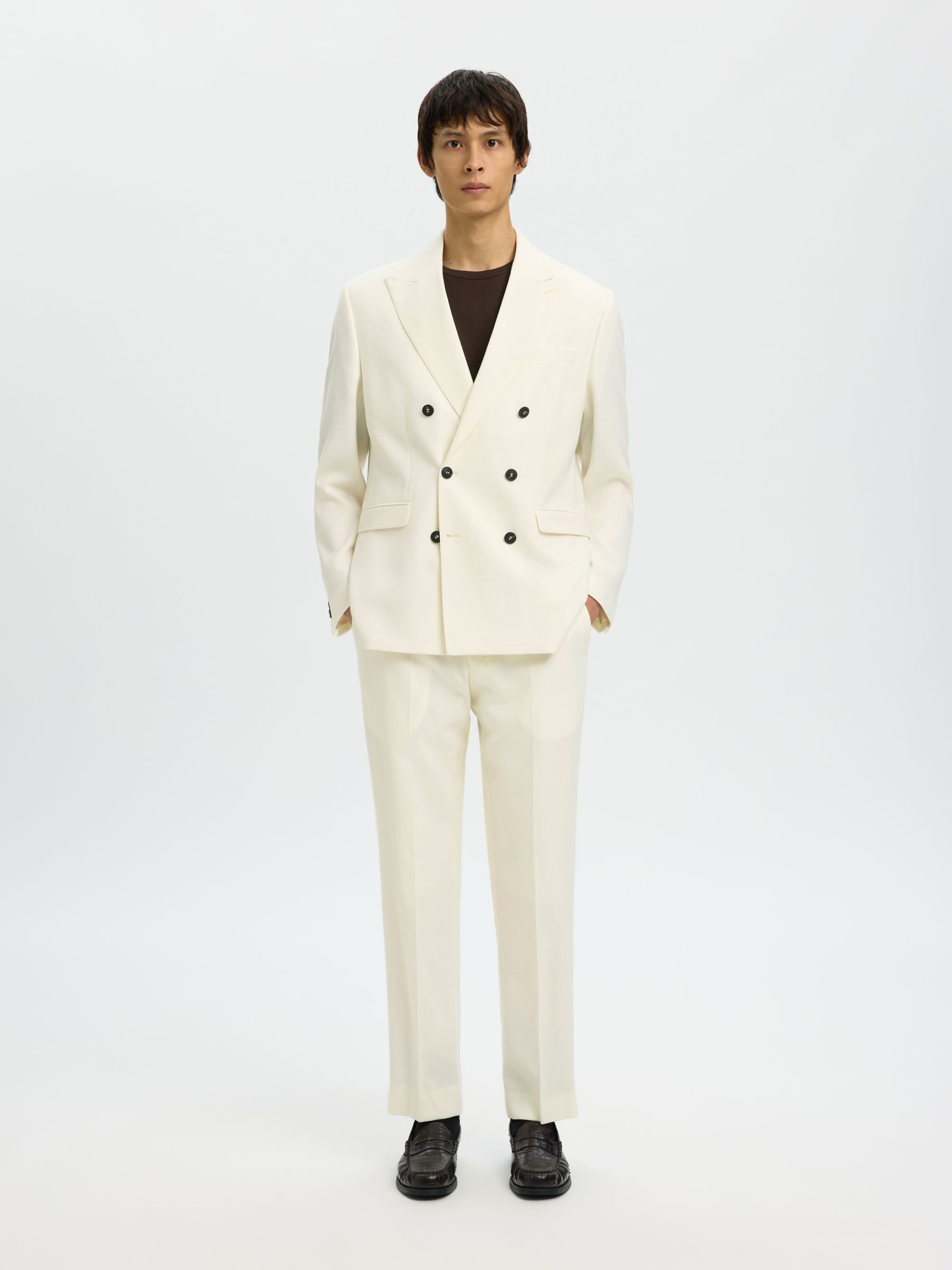 WOOL BLEND SUIT TROUSERS, Egret, highres