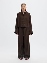 DRAWSTRING HIGH WAISTED TROUSERS, Delicioso, highres
