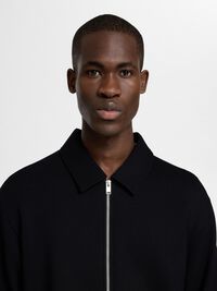 VISKOSEMIX STRICKJACKE, Black, highres