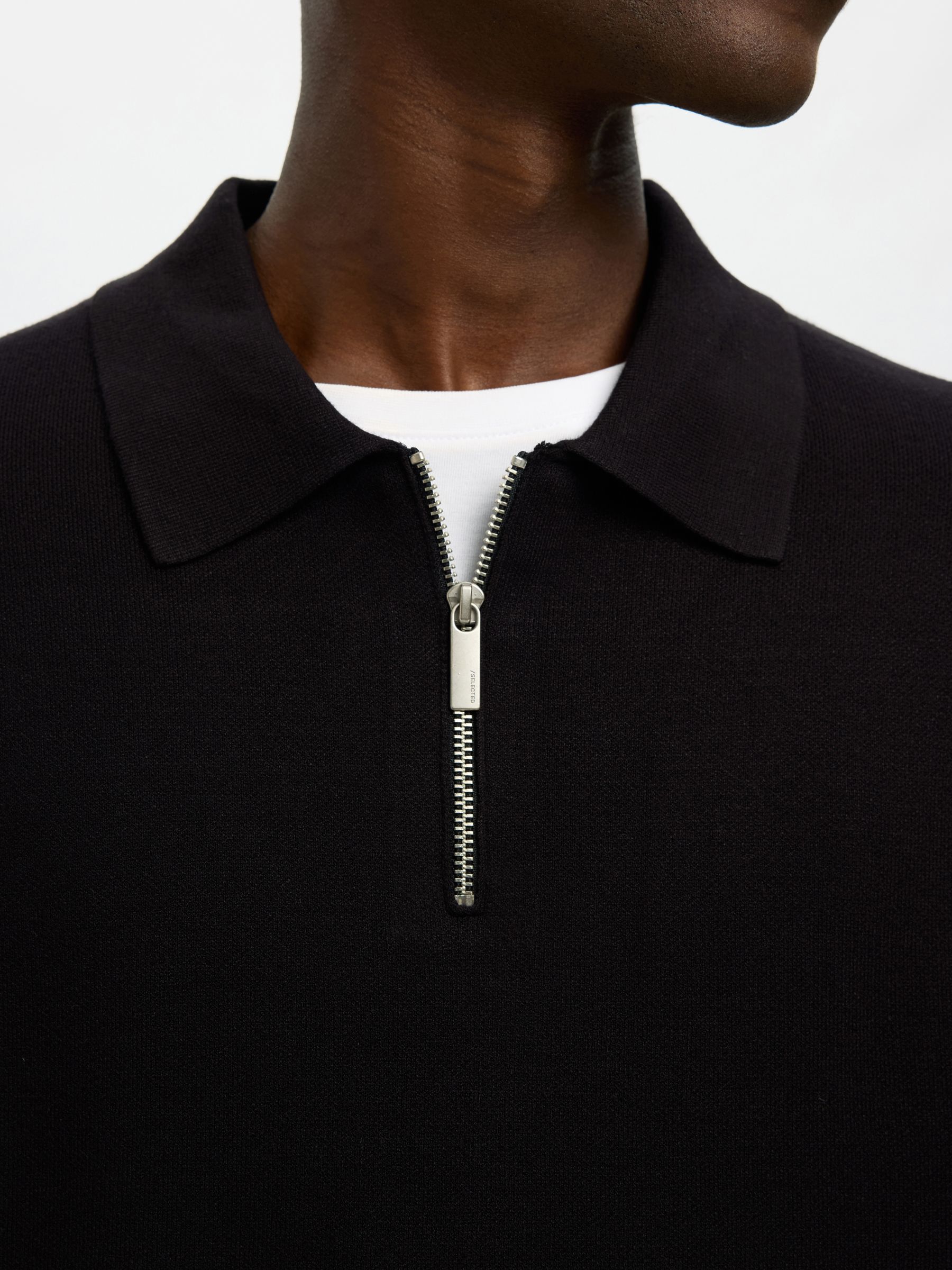 HALF-ZIP PULLOVER, Black, highres