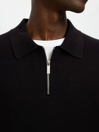 HALF-ZIP PULLOVER, Black, highres