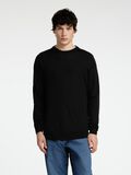 Selected 100% MERINO WOOL CREWNECK JUMPER, Black, highres - 16094647_Black_003.jpg