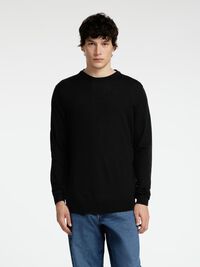 SWETER Z OKRĄGŁYM DEKOLTEM, Black, highres