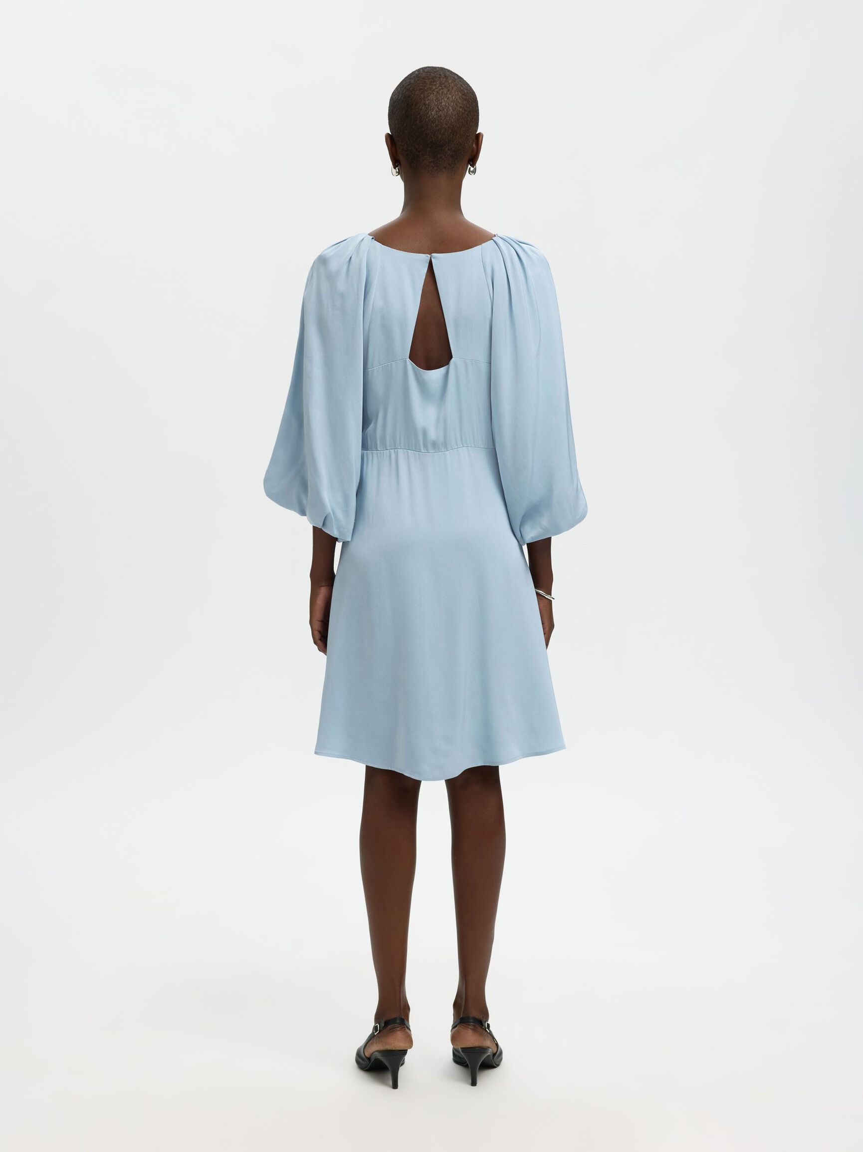 VISCOSE MINI-ROBE, Dusty Blue, highres