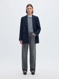 MID WAIST STRAIGHT FIT JEANS, Medium Grey Denim, highres