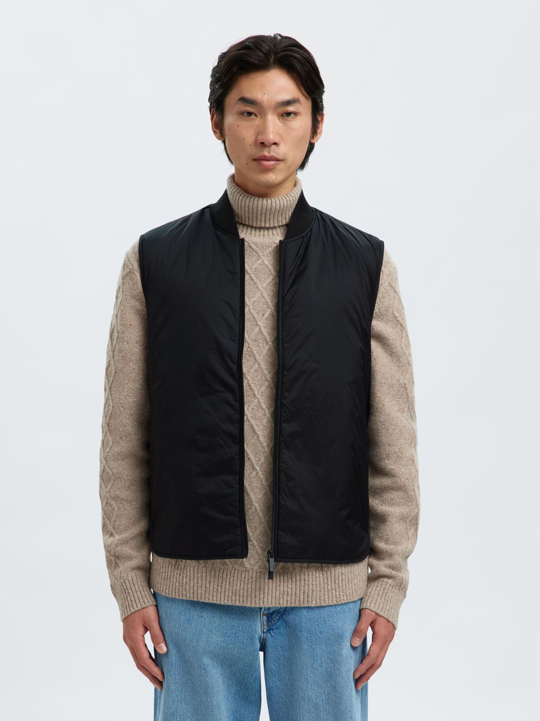 POLSTRET VEST, Black, highres