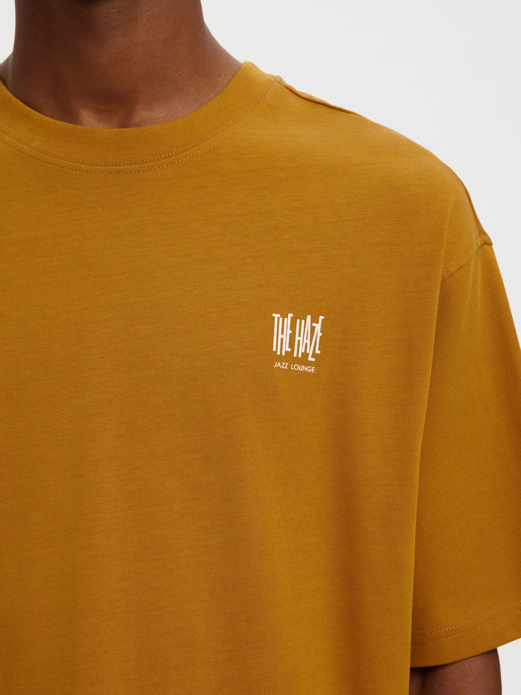 TRYCKTA T-SHIRT MED RUND HALSRINGNING, Golden Brown, highres