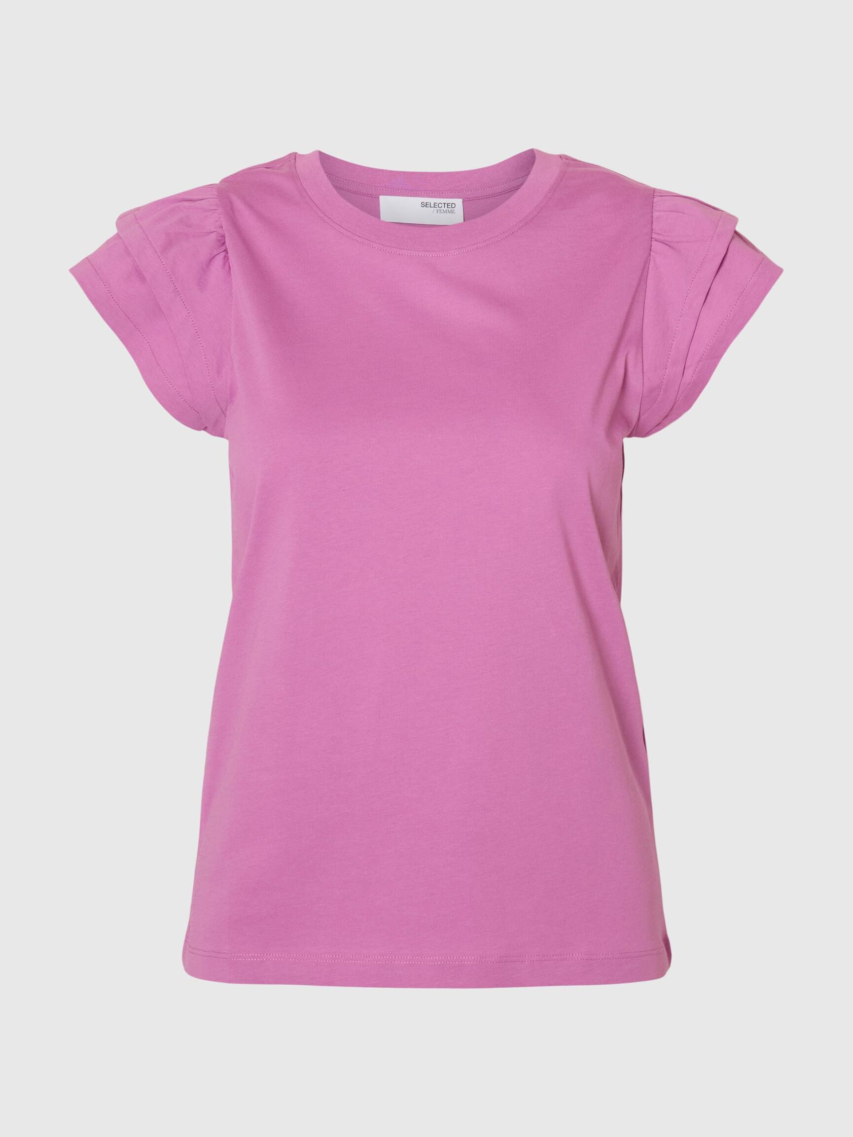 COTTON RUFFLED T-SHIRT, First Bloom, highres