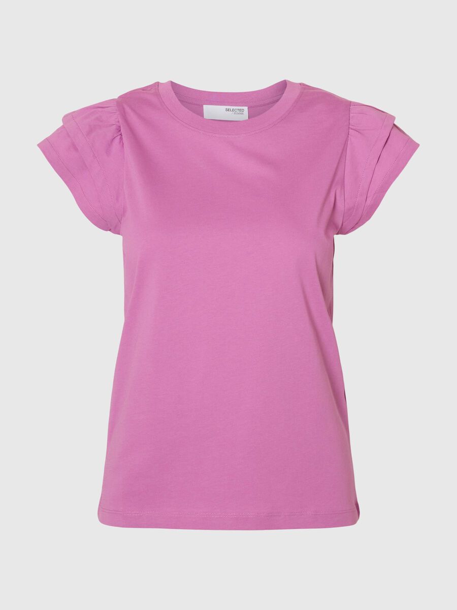 Selected KATOEN RUCHES T-SHIRT, First Bloom, highres - 16089829_FirstBloom_001.jpg