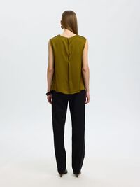 COWL NECK TOP, Fir Green, highres