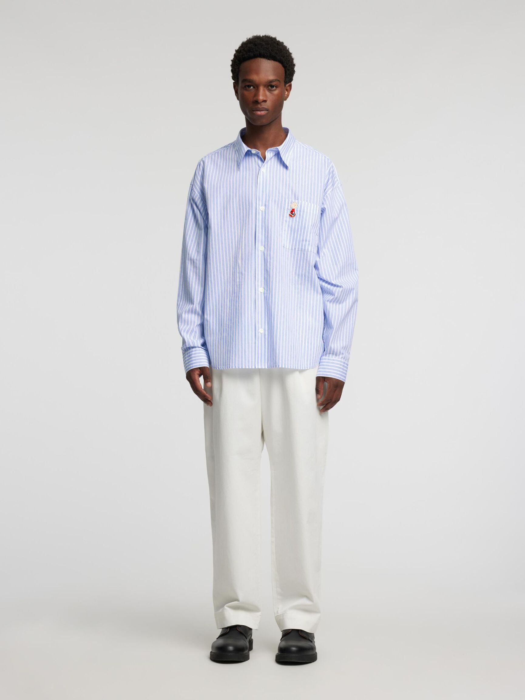 EMBROIDERED REGULAR FIT SHIRT, Bright White, highres