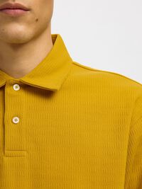 100% BAUMWOLL LANGARM-POLOSHIRT, Gold Flake, highres