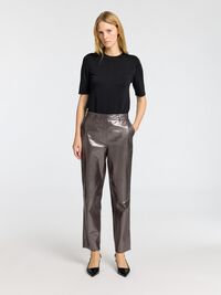 GLITTER KNITTED TOP, Black, highres