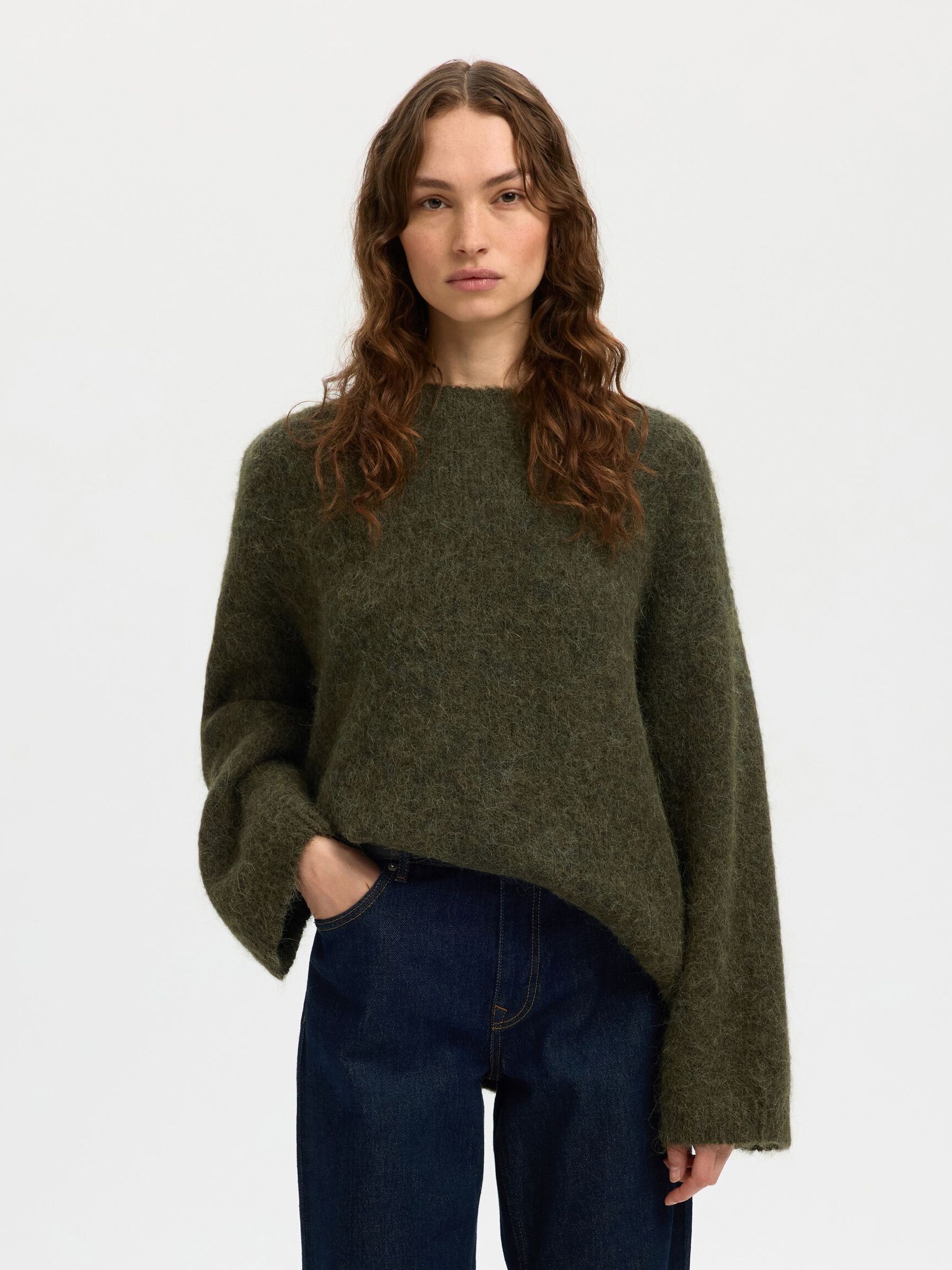WOOL BLEND  PULLOVER, Deep Depths, highres