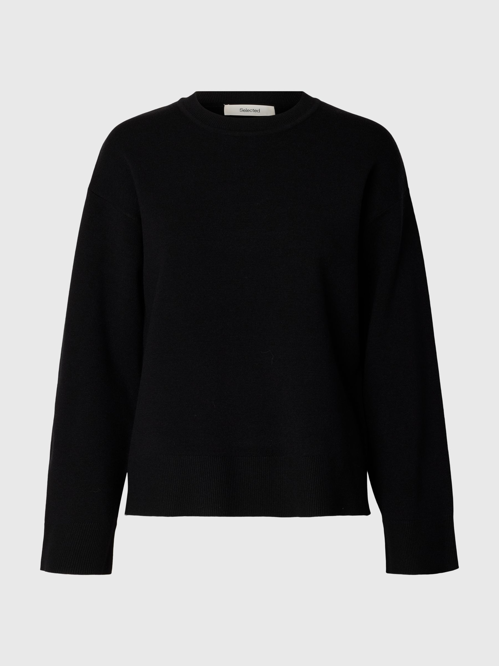 VISCOSE MÉLANGÉE PULL EN MAILLE, Black, highres
