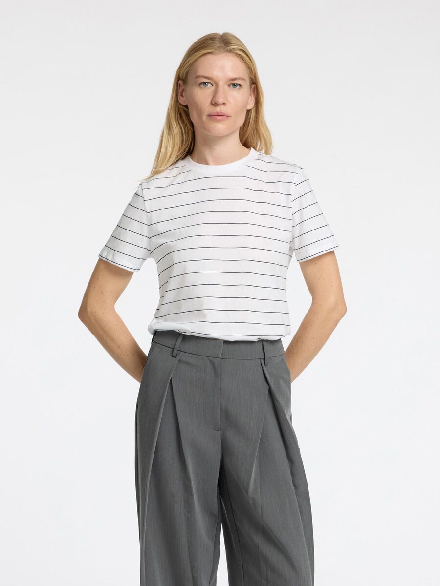 Selected GESTREEPT KATOEN T-SHIRT, Bright White, highres - 16097179_BrightWhite_1193963_003.jpg