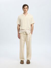 PRINTED SHORT SLEEVED SHIRT, Egret, highres