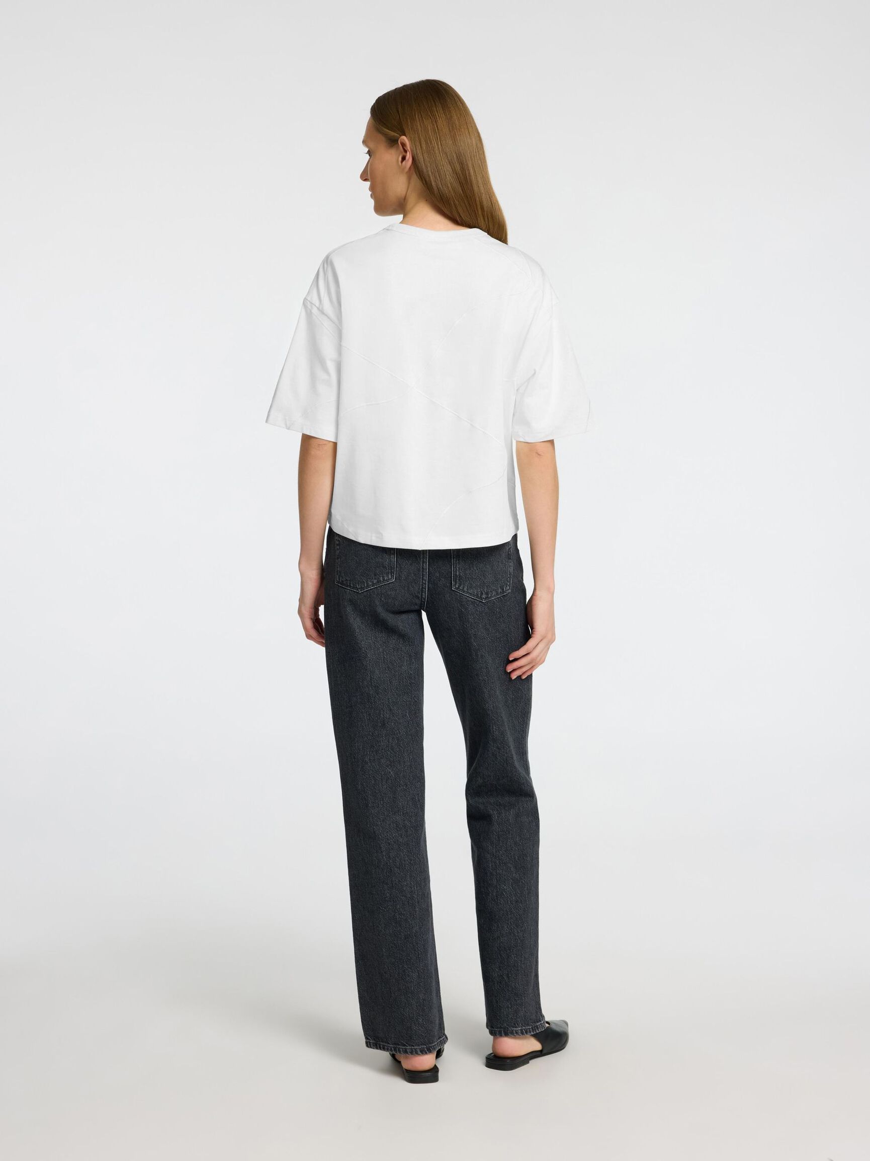 BRODERT CROPPED T-SKJORTE, Snow White, highres