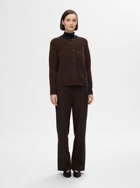 LANGE MOUWEN VEST, Coffee Bean, highres