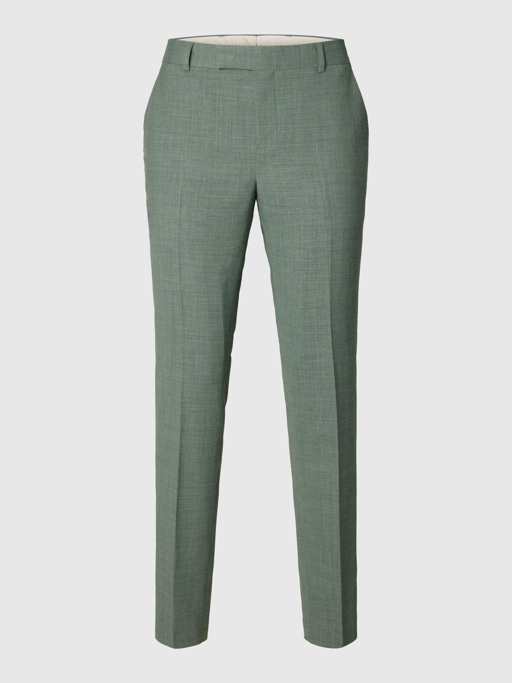 SLIM FIT ANZUGHOSE, Light Green Melange, highres