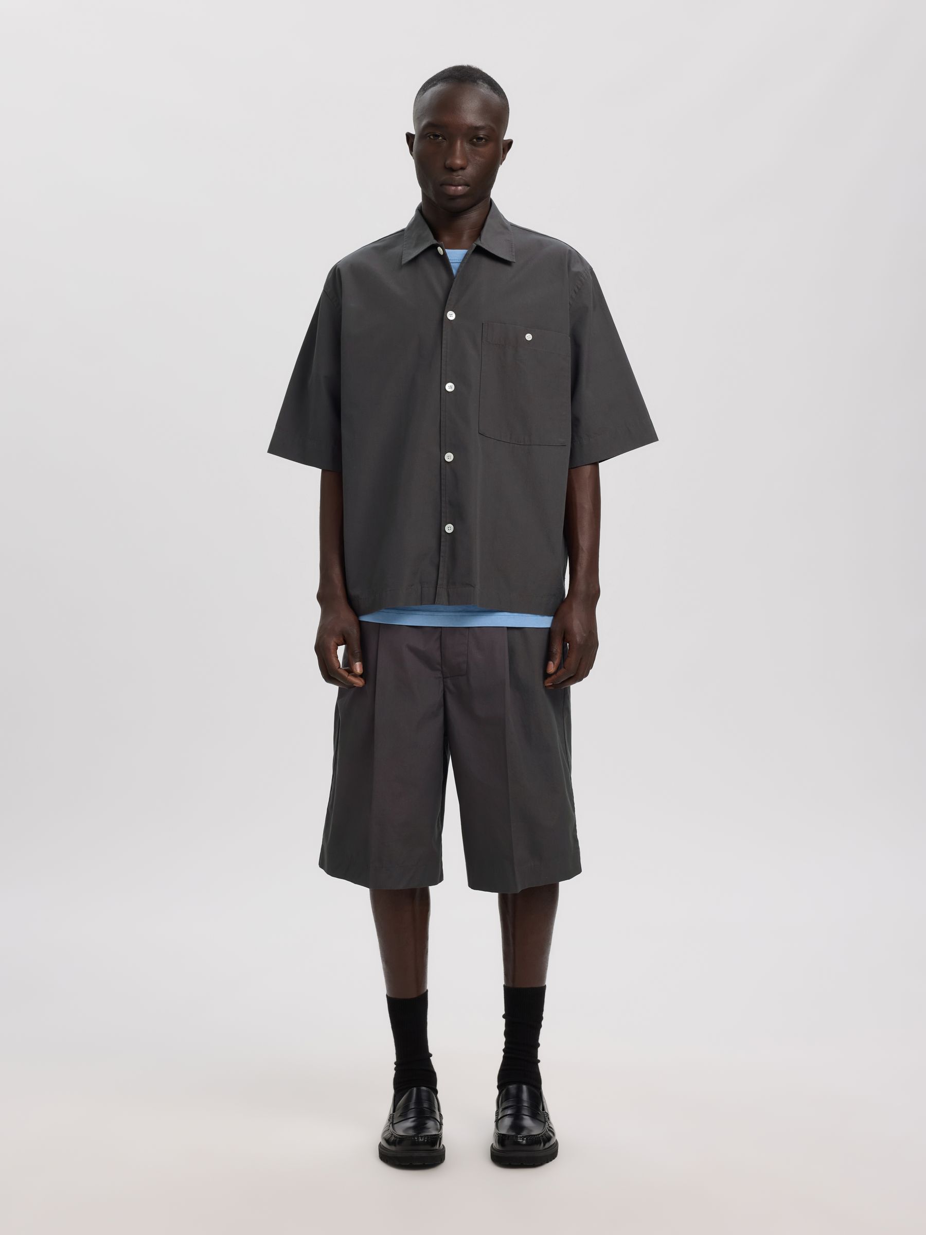 RELAXED FIT SHORT SLEEVED SHIRT, Forged Iron, highres