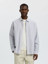 OXFORD LONG SLEEVED SHIRT, Bright White, highres