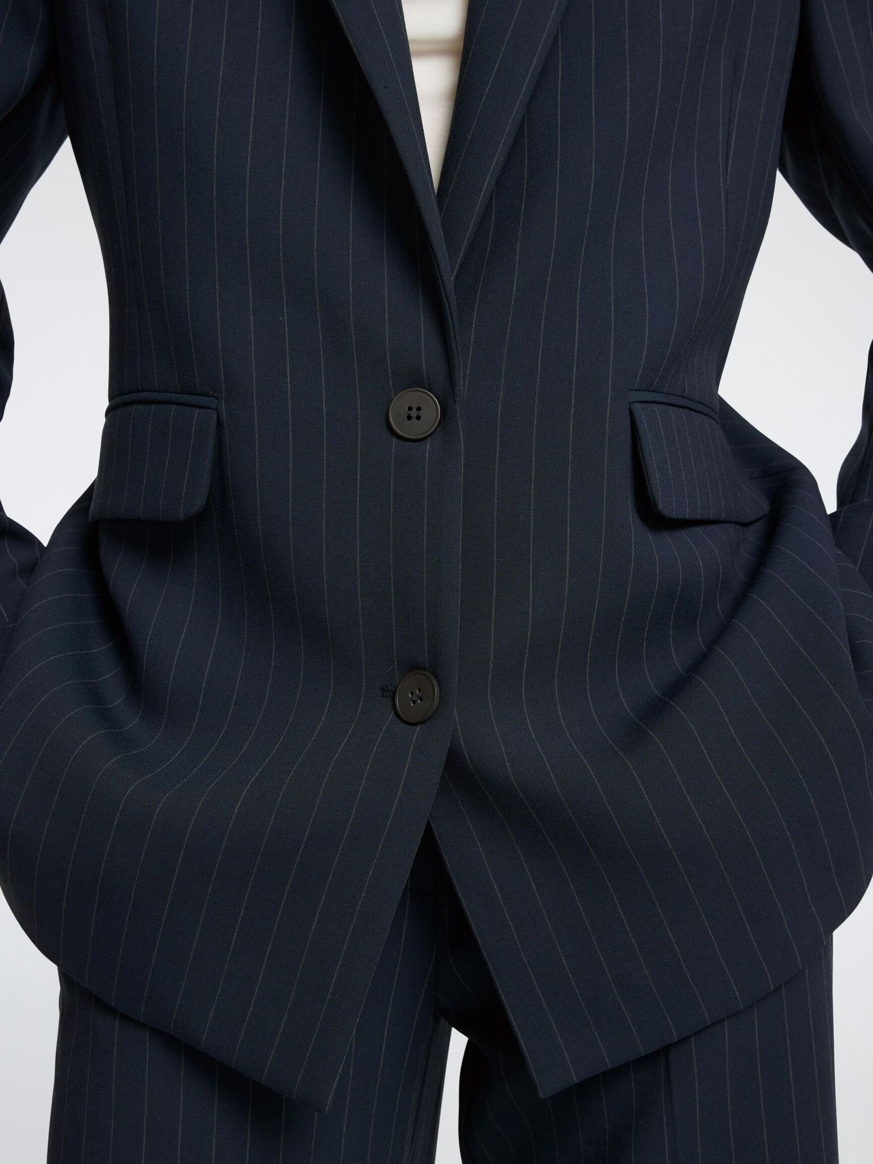 VISCOSE MÉLANGÉE BLAZER SURDIMENSIONNÉ, Dark Sapphire, highres