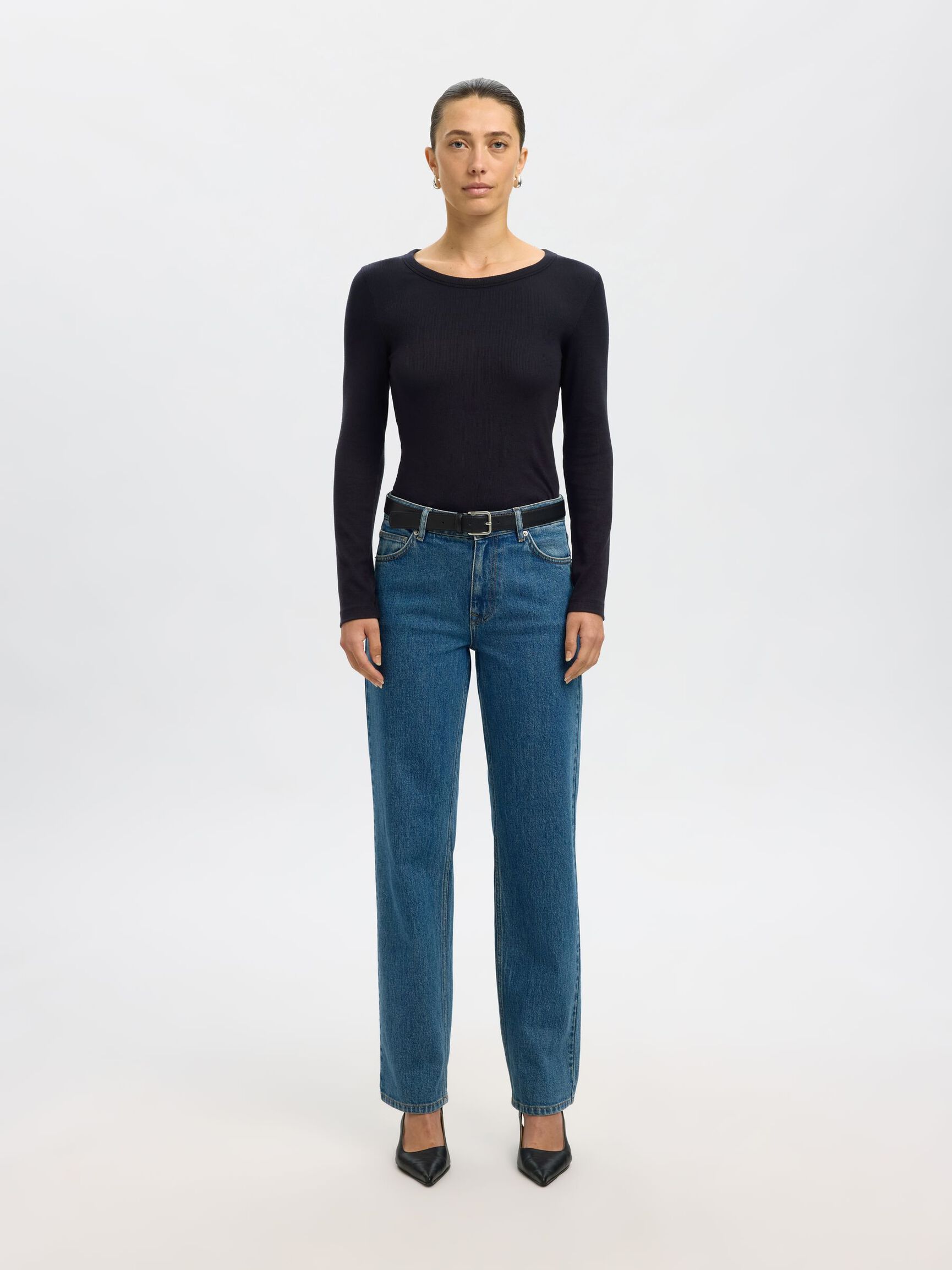LONG-SLEEVED T-SHIRT, Black, highres