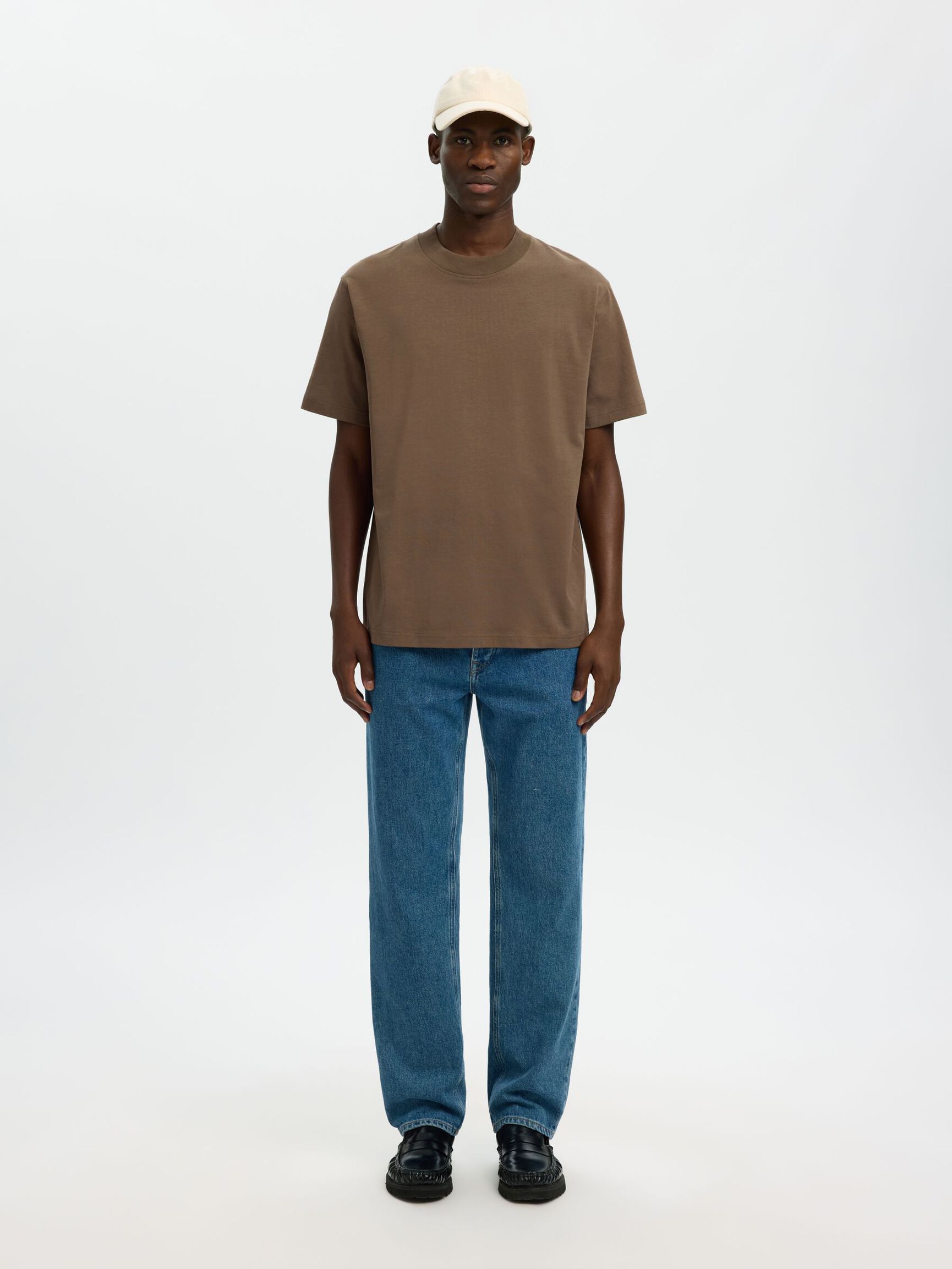 SHORT-SLEEVED RELAXED FIT T-SHIRT, Chocolate Chip, highres