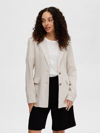 VISCOSE BLEND RELAXED BLAZER, Sandshell, highres