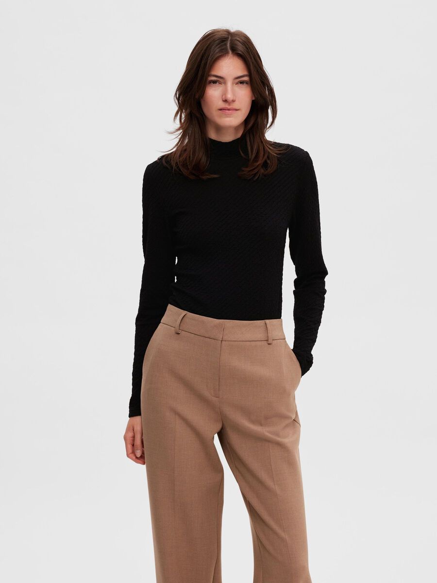 Selected TEXTURIERTES HIGH NECK STRICKOBERTEIL, Black, highres - 16090482_Black_003.jpg