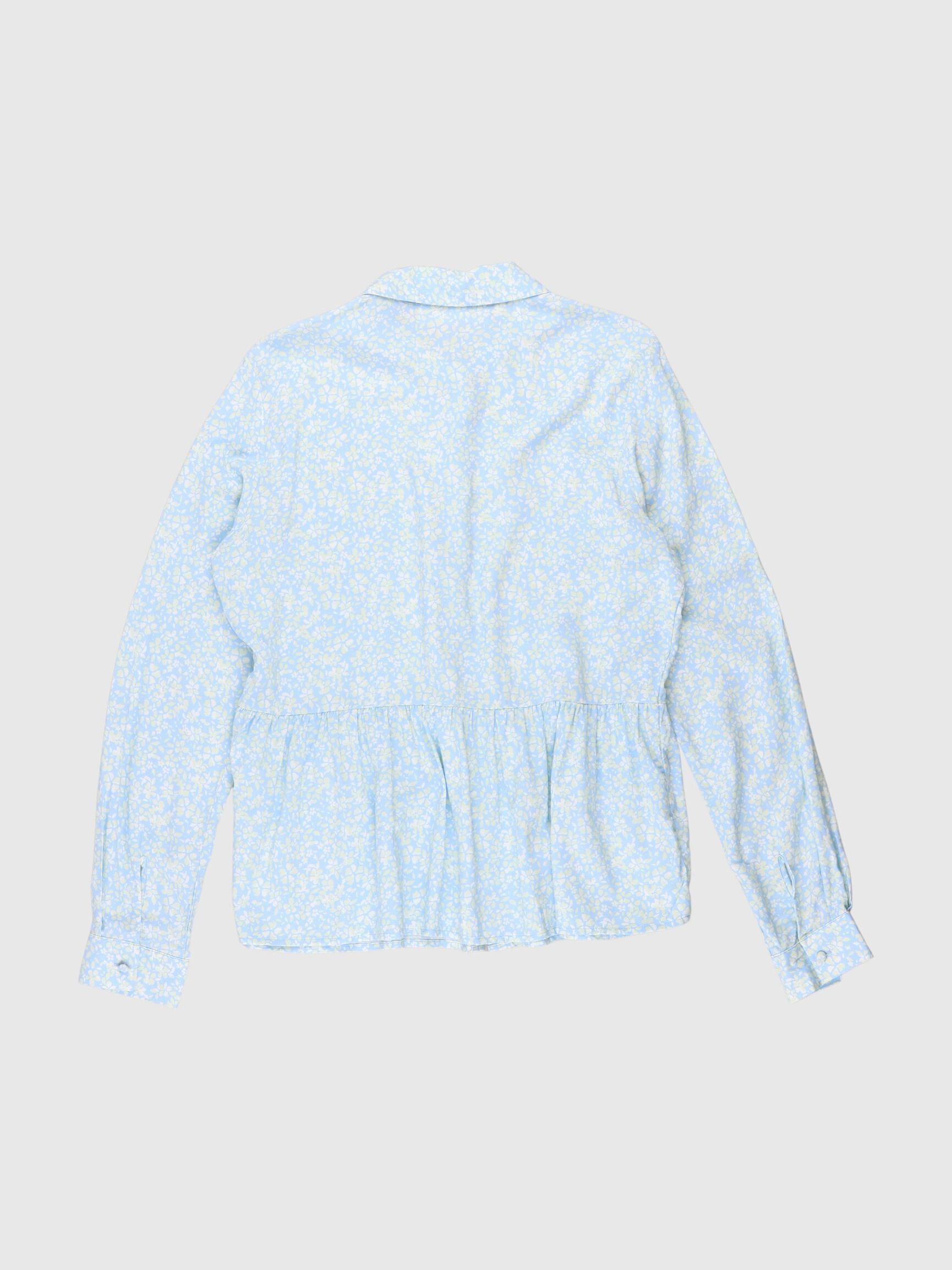 LONG SLEEVED SHIRT, Blue Bell, highres