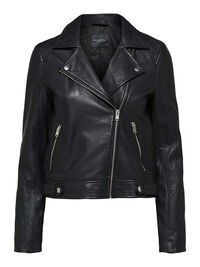 CLASSIC LEREN JAS, Black, highres