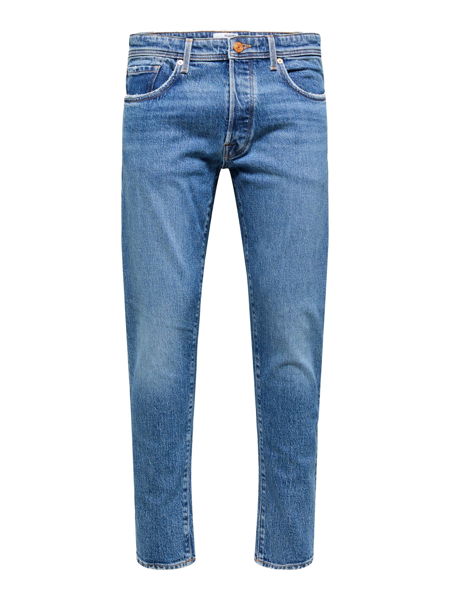 JEANSY ZE ZWĘŻANYMI NOGAWKAMI, Medium Blue Denim, highres