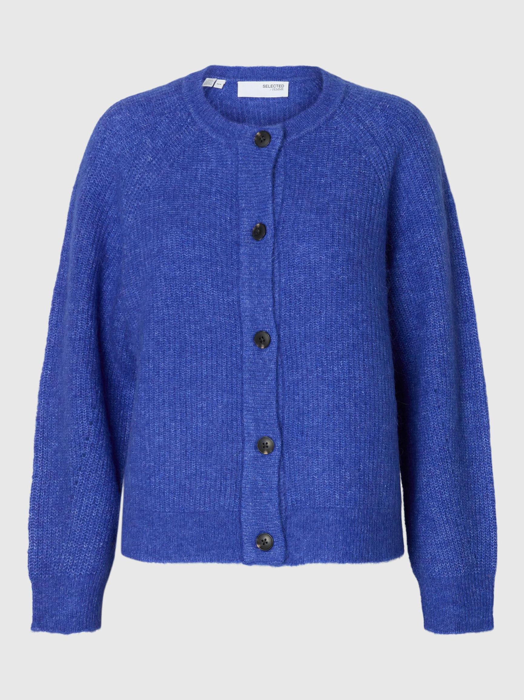 LONG-SLEEVED CARDIGAN, Dazzling Blue, highres