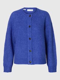 LONG-SLEEVED CARDIGAN, Dazzling Blue, highres