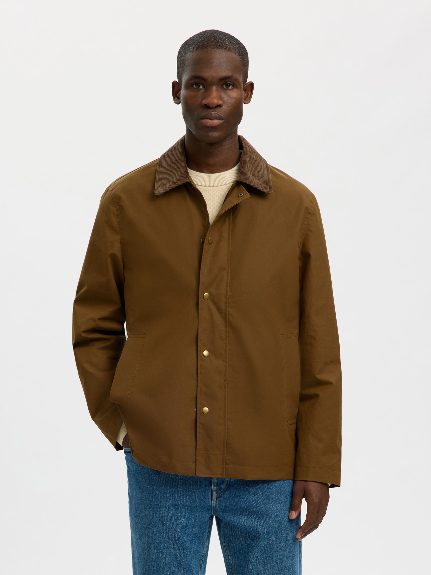 WAXED COTTON JACKET, Kangaroo, highres