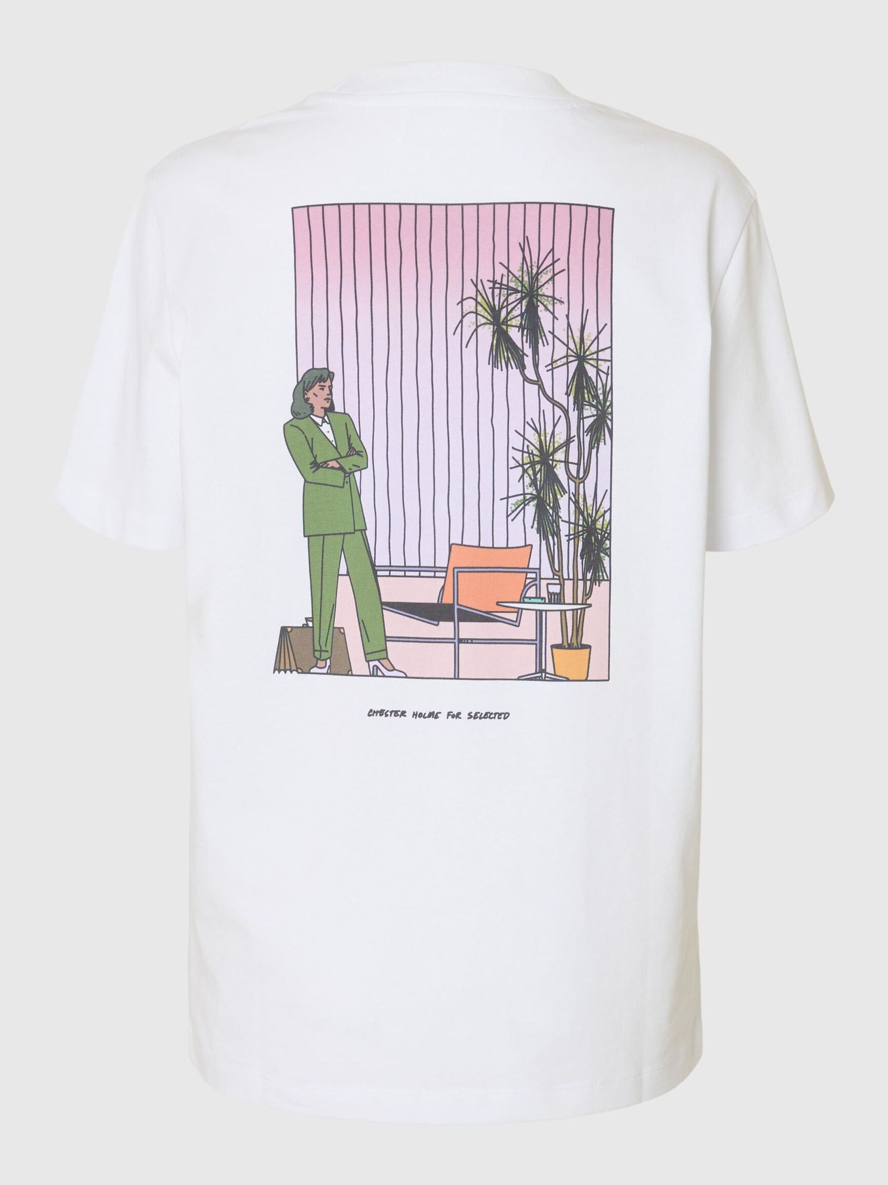 COTTON PRINTED T-SHIRT, Bright White, highres
