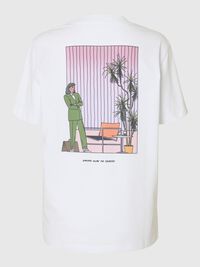 COTTON PRINTED T-SHIRT, Bright White, highres