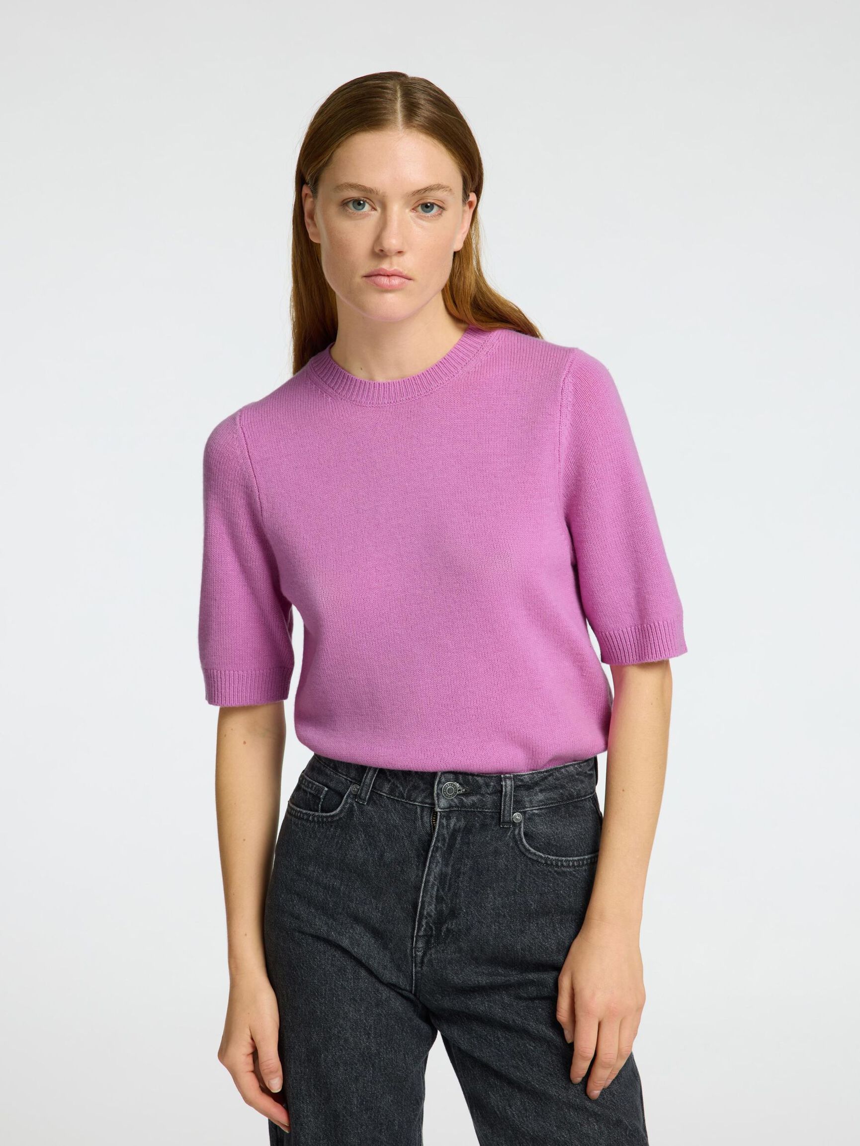 CASHMERE BLEND TOP, First Bloom, highres